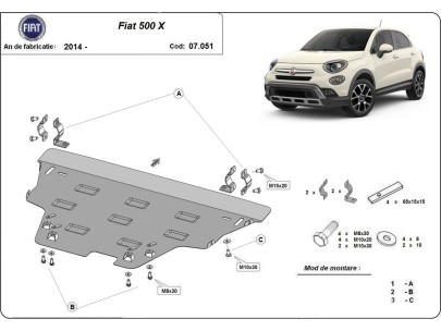 Stalowa Osłona pod silnik Fiat 500x