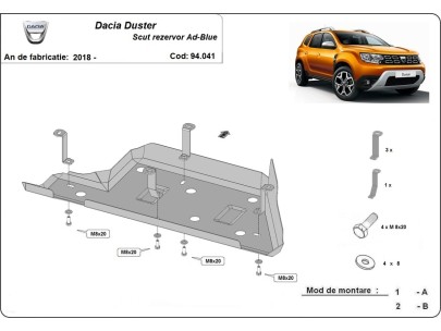 Stalowa Stalowa Osłona AdBlue Dacia Duster