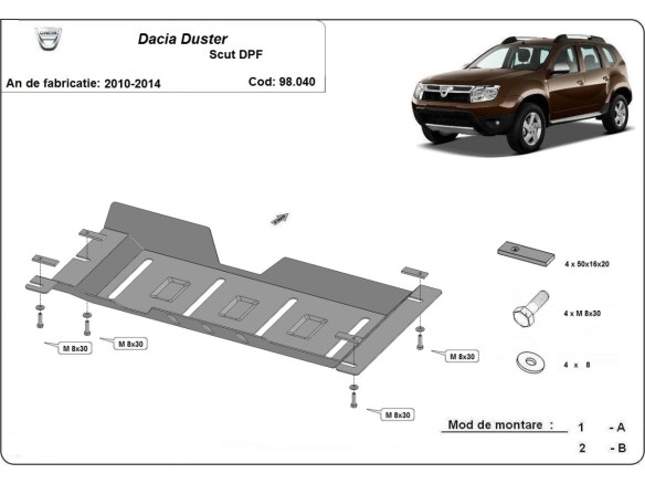 Stalowa Osłona DPF Dacia Duster