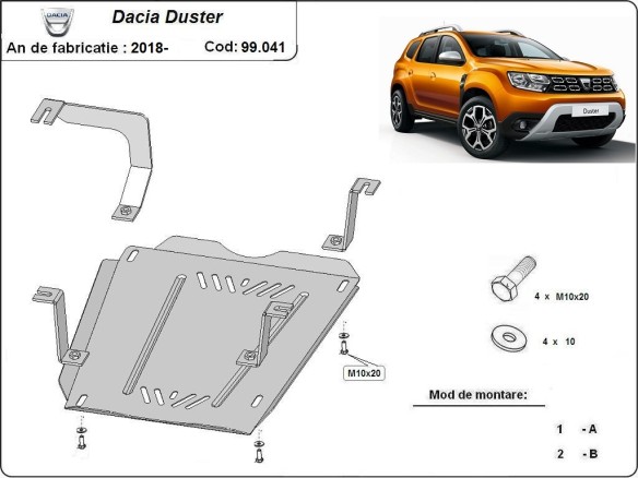 Stalowa Osłona zbiornika paliwa Dacia Duster