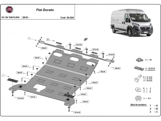 Stalowa Osłona pod silnik Fiat Ducato