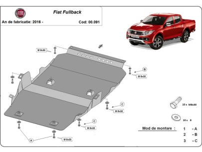 Stalowa Osłona pod silnik Fiat Fullback