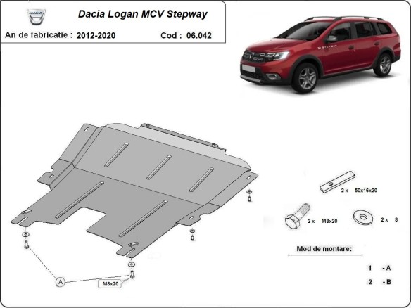 Stalowa Osłona pod silnik Dacia Logan MCV Stepway