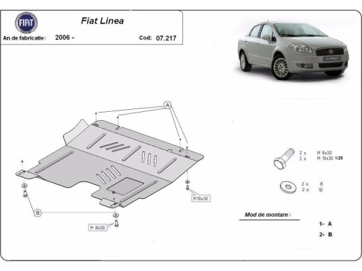 Stalowa Osłona pod silnik Fiat Linea