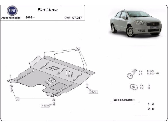 Stalowa Osłona pod silnik Fiat Linea