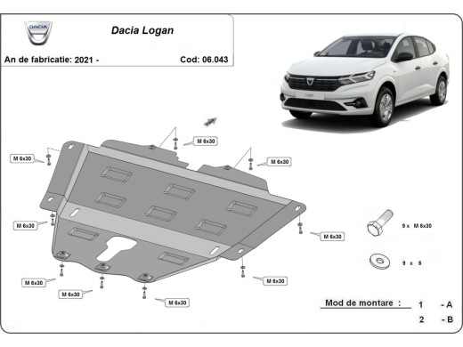 Stalowa Osłona pod silnik Dacia Logan