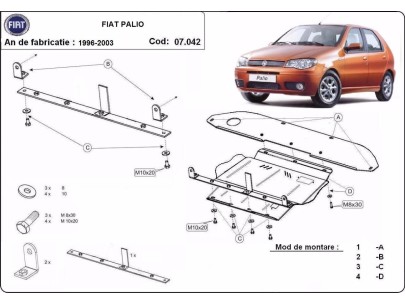 Stalowa Osłona pod silnik Fiat Palio