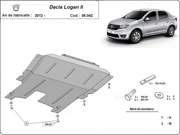 Stalowa Osłona pod silnik Dacia Logan 2