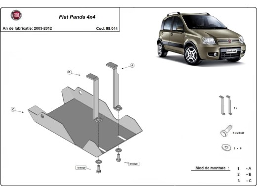 Stalowa Osłona dyferencjału Fiat Panda 4x4