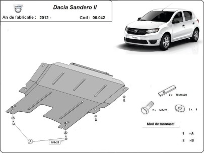 Stalowa Osłona pod silnik Dacia Sandero 2