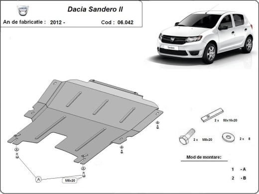 Stalowa Osłona pod silnik Dacia Sandero 2