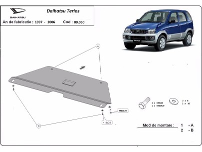 Stalowa Osłona skrzyni biegów Daihatsu Terios