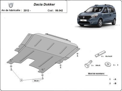 Stalowa Osłona pod silnik Dacia Dokker