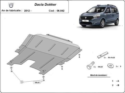Stalowa Osłona pod silnik Dacia Dokker