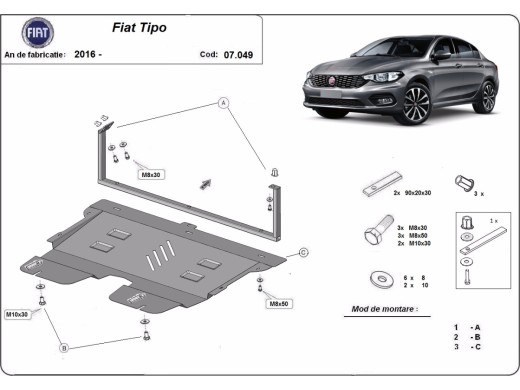 Stalowa Osłona pod silnik Fiat Tipo