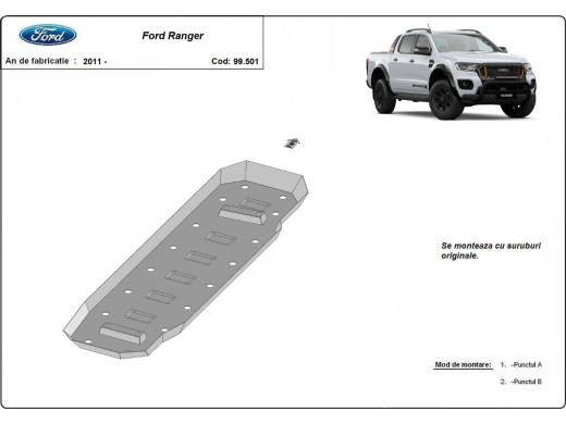 Stalowa Osłona zbiornika paliwa Ford Ranger