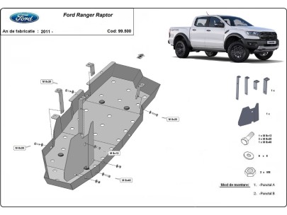 Stalowa Osłona zbiornika paliwa Ford Ranger Raptor