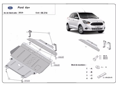 Stalowa Osłona pod silnik Ford KA+