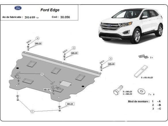 Stalowa Osłona pod silnik Ford Edge