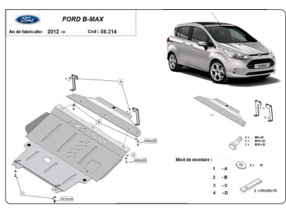 Stalowa Osłona pod silnik Ford B-Max