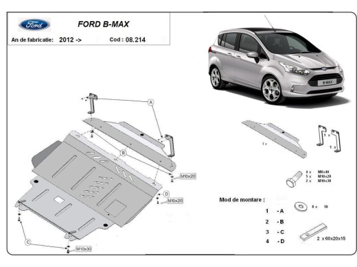 Stalowa Osłona pod silnik Ford B-Max