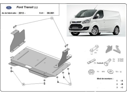 Stalowa Osłona pod silnik Ford Transit Custom