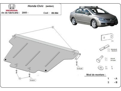 Stalowa Osłona pod silnik Honda Civic (berlin)