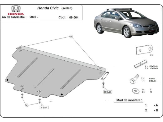 Stalowa Osłona pod silnik Honda Civic (berlin)