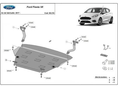 Stalowa Osłona pod silnik Ford Fiesta VII