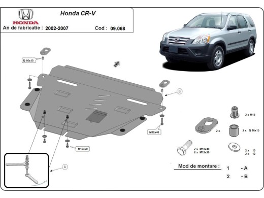 Stalowa Osłona pod silnik Honda CR-V Gen 2