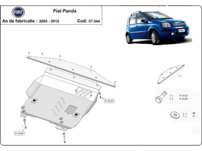 Stalowa Osłona pod silnik Fiat Panda
