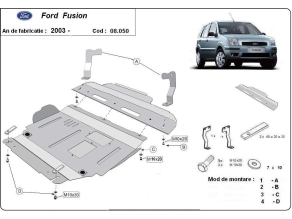 Stalowa Osłona pod silnik Ford Fusion