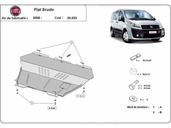 Stalowa Osłona pod silnik Fiat Scudo