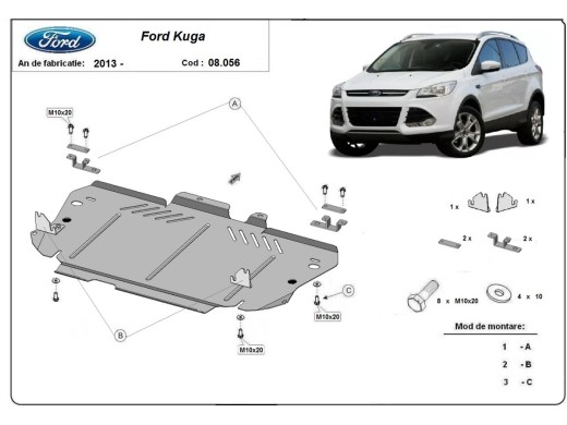 Stalowa Osłona pod silnik Ford Kuga