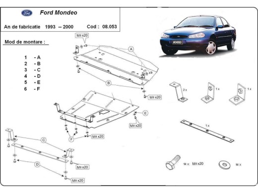 Stalowa Osłona pod silnik Ford Mondeo 1,2
