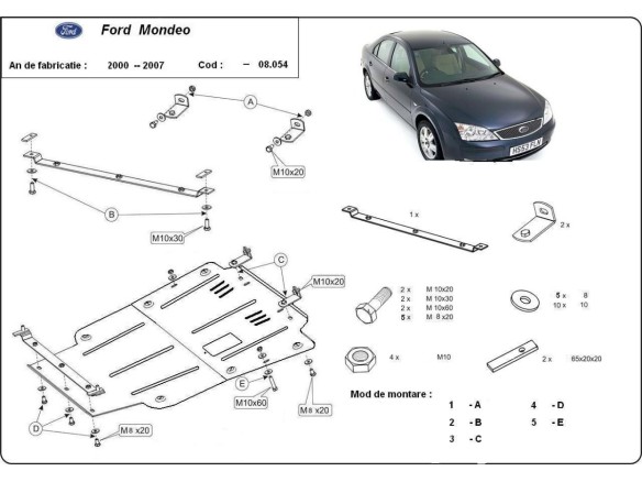 Stalowa Osłona pod silnik Ford Mondeo 3