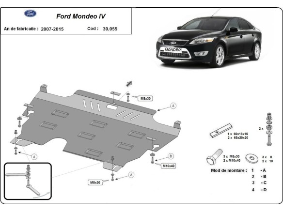 Stalowa Osłona pod silnik Ford Mondeo 4