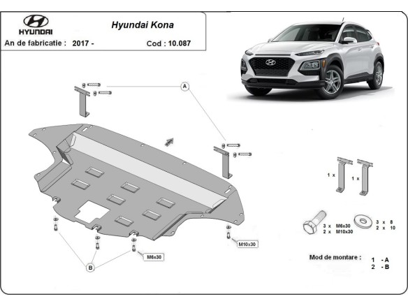 Stalowa Osłona pod silnik Hyundai Kona