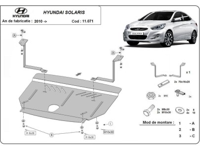 Stalowa Osłona pod silnik Hyundai Solaris