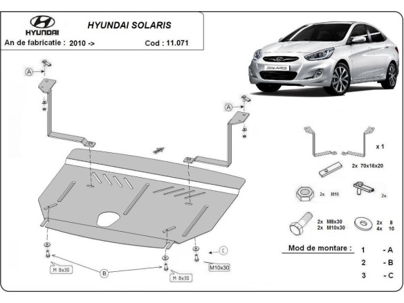 Stalowa Osłona pod silnik Hyundai Solaris