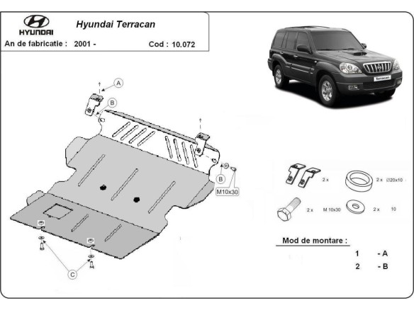 Stalowa Osłona pod silnik Hyundai Terracan