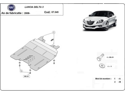 Stalowa Osłona pod silnik Lancia Delta 3