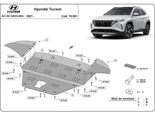 Stalowa Osłona pod silnik Hyundai Tucson
