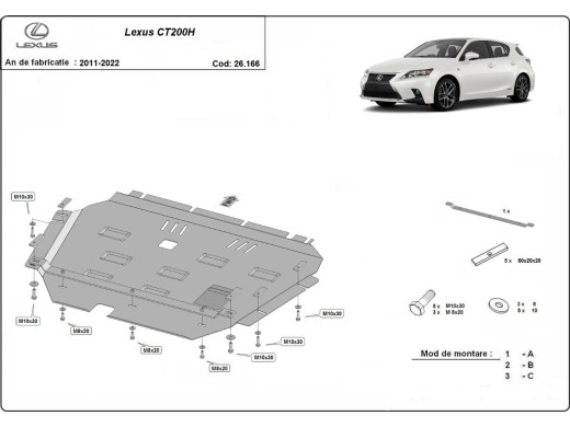 Stalowa Osłona pod silnik Lexus CT200H