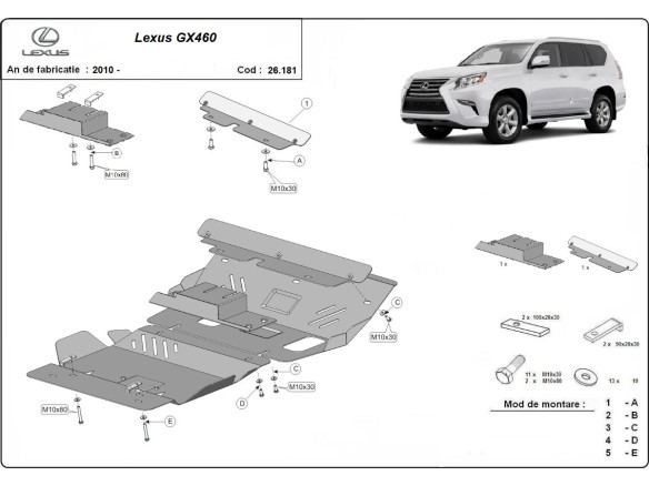 Stalowa Osłona pod silnik Lexus GX460