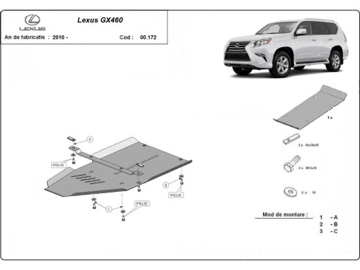 Stalowa Osłona skrzyni biegów Lexus GX460