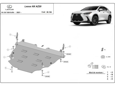 Stalowa Osłona pod silnik Lexus NX AZ20