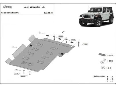 Stalowa Osłona skrzyni biegów Jeep Wrangler - JL