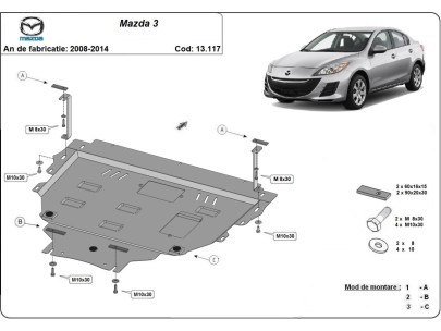 Stalowa Osłona pod silnik Mazda 3