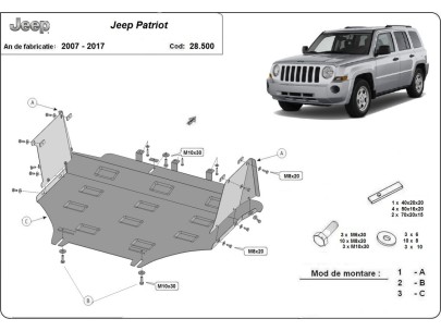 Stalowa Osłona pod silnik Jeep Patriot